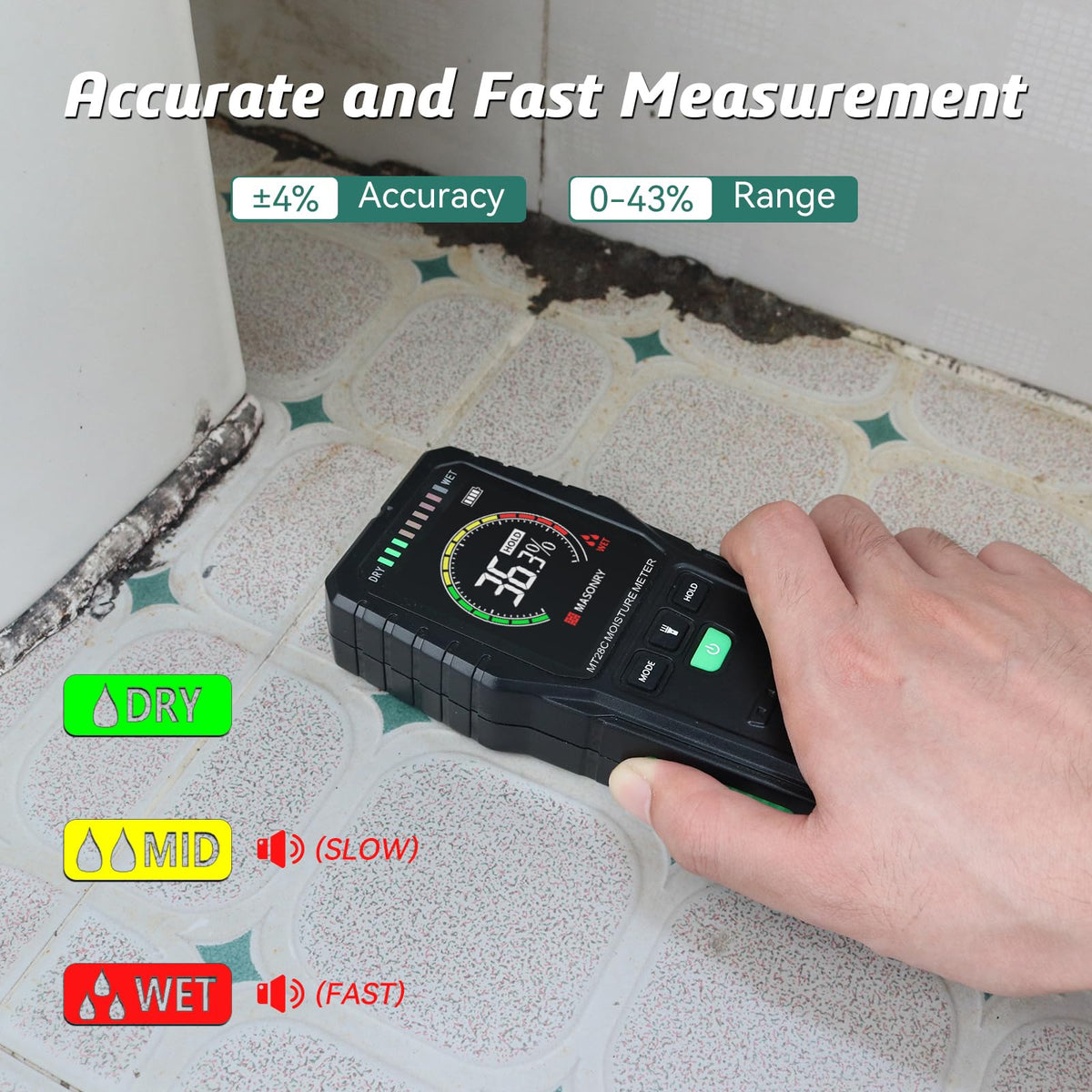 RDINSCOS moisture meter checks floor moisture levels safely
