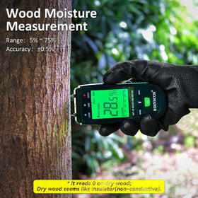 RDINSCOS Wood Moisture Meter pin insertion enables precise contact for accurate results.