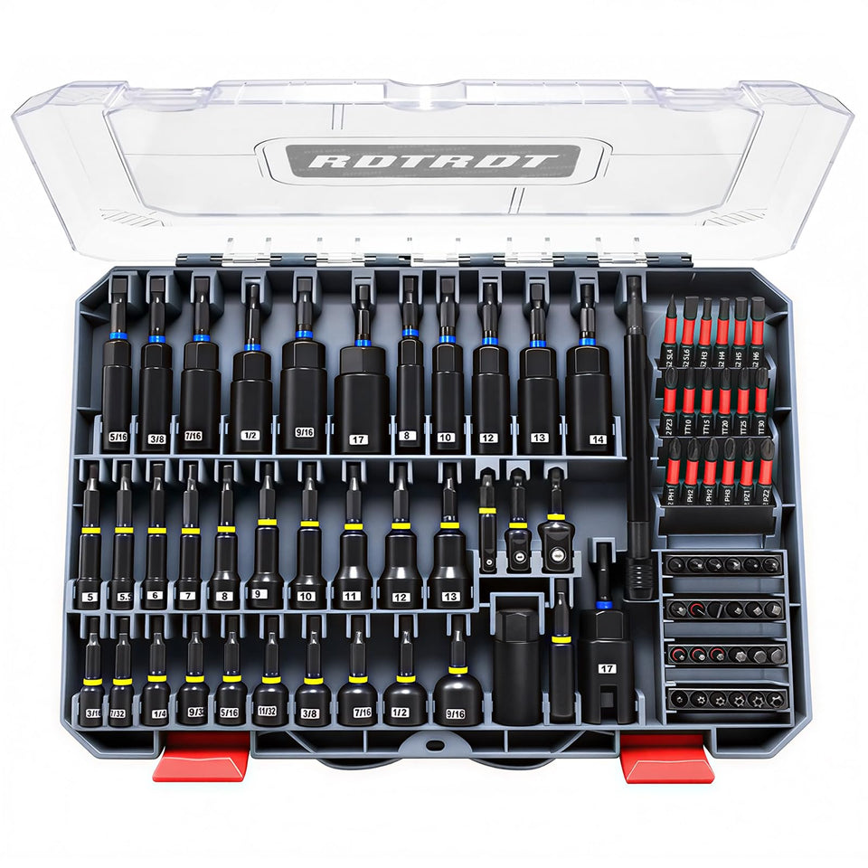 RDTRDT 80-piece magnetic impact nut driver set for secure fastener handling