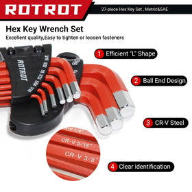RDTRDT chrome vanadium steel hex keys resist corrosion for long-term reliability.