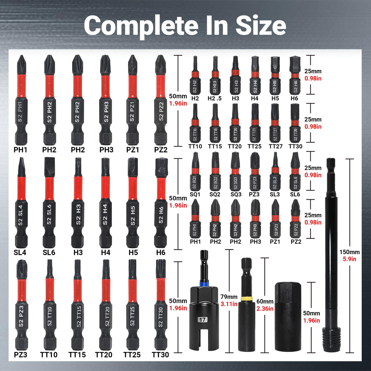 RDTRDT metric and SAE nut drivers with socket adapters for versatile repairs