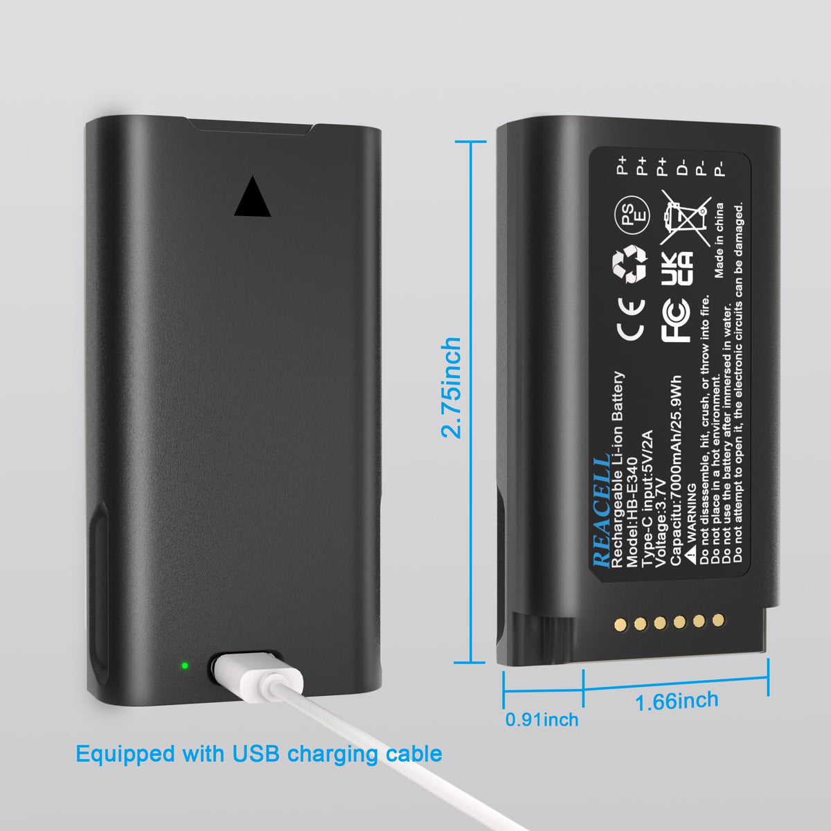 REACELL E340 doorbell installed with REACELL replacement battery