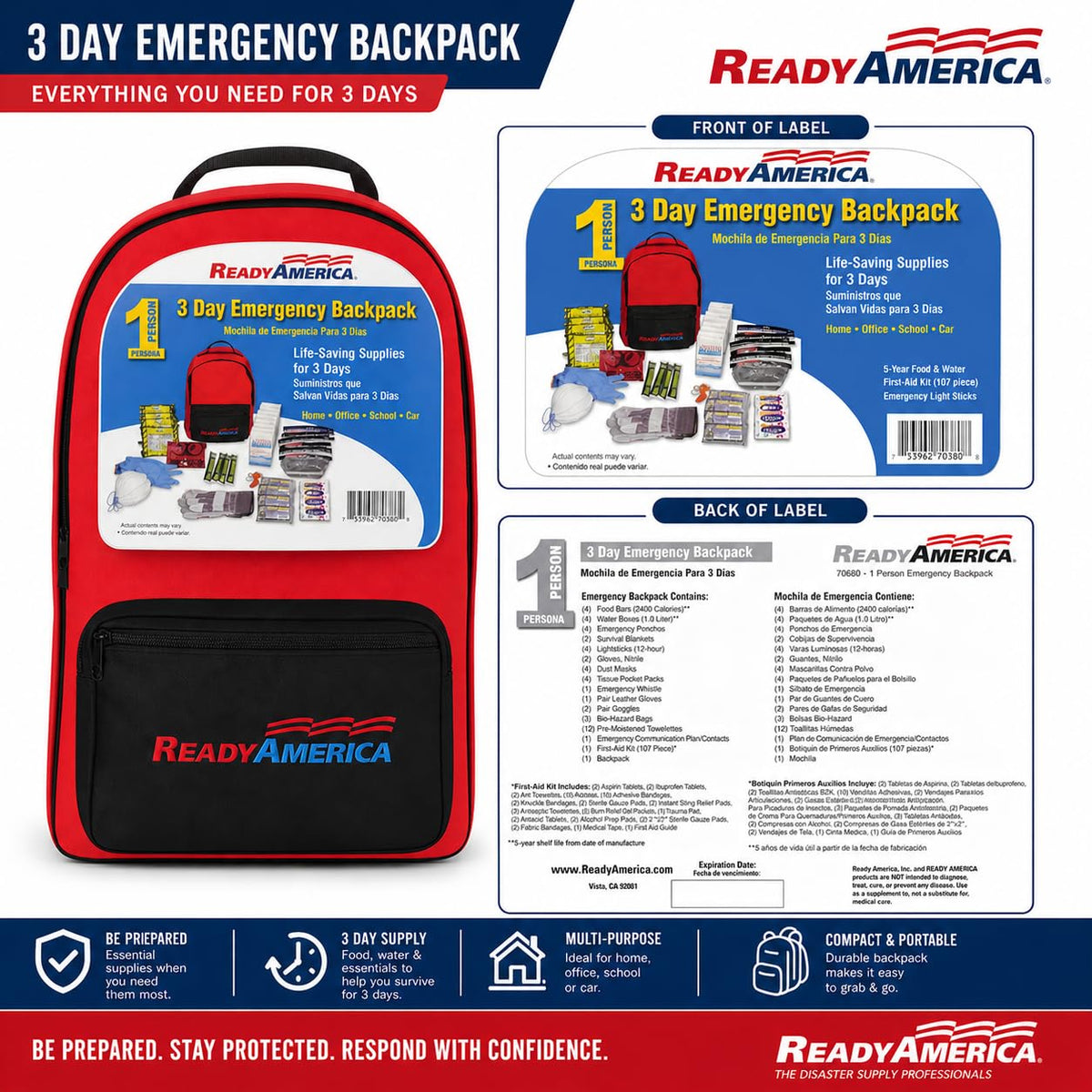 Ready America 70380 emergency whistle to signal for help.