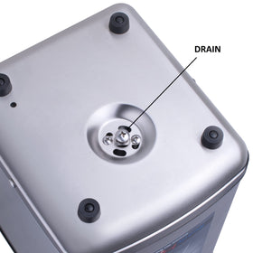 Self-resetting thermal fuse protecting the tank from accidental dry startups.