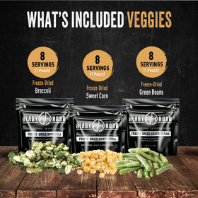 Ready Hour freeze-dried veggies bowl ready-to-eat crunch and flavor.