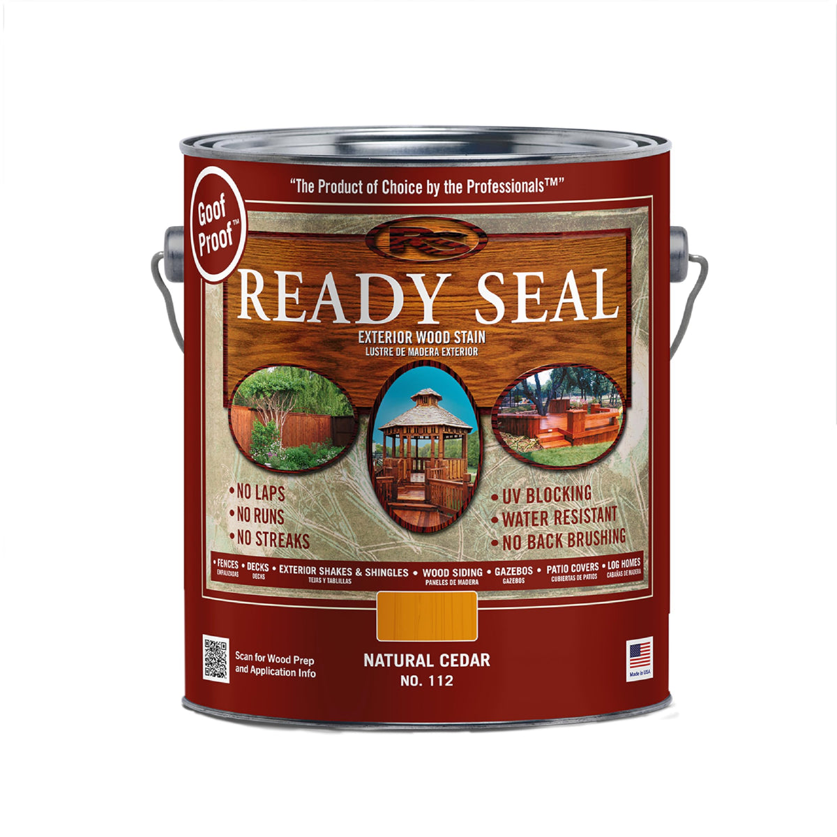 Ready Seal 112 bottle closeup showing natural cedar finish for exterior wood protection