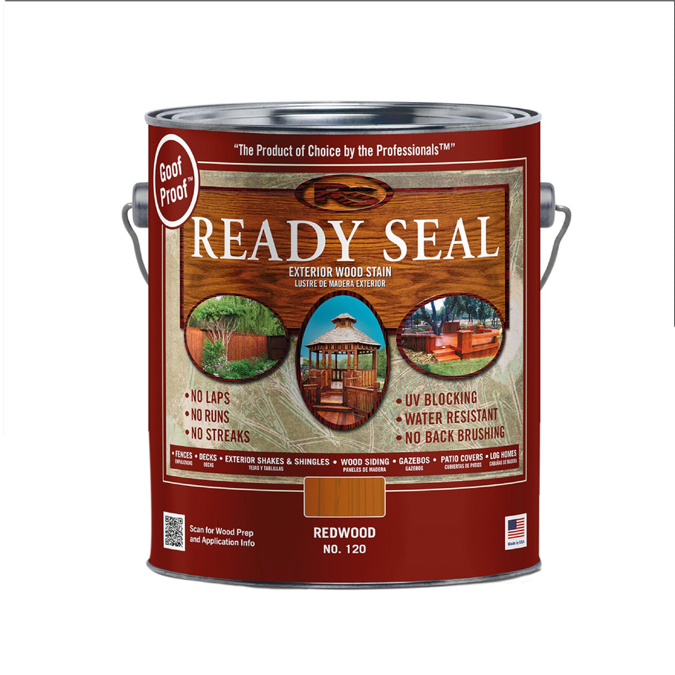 Ready Seal 120 Redwood exterior stain on a deck highlighting natural grain with UV protection