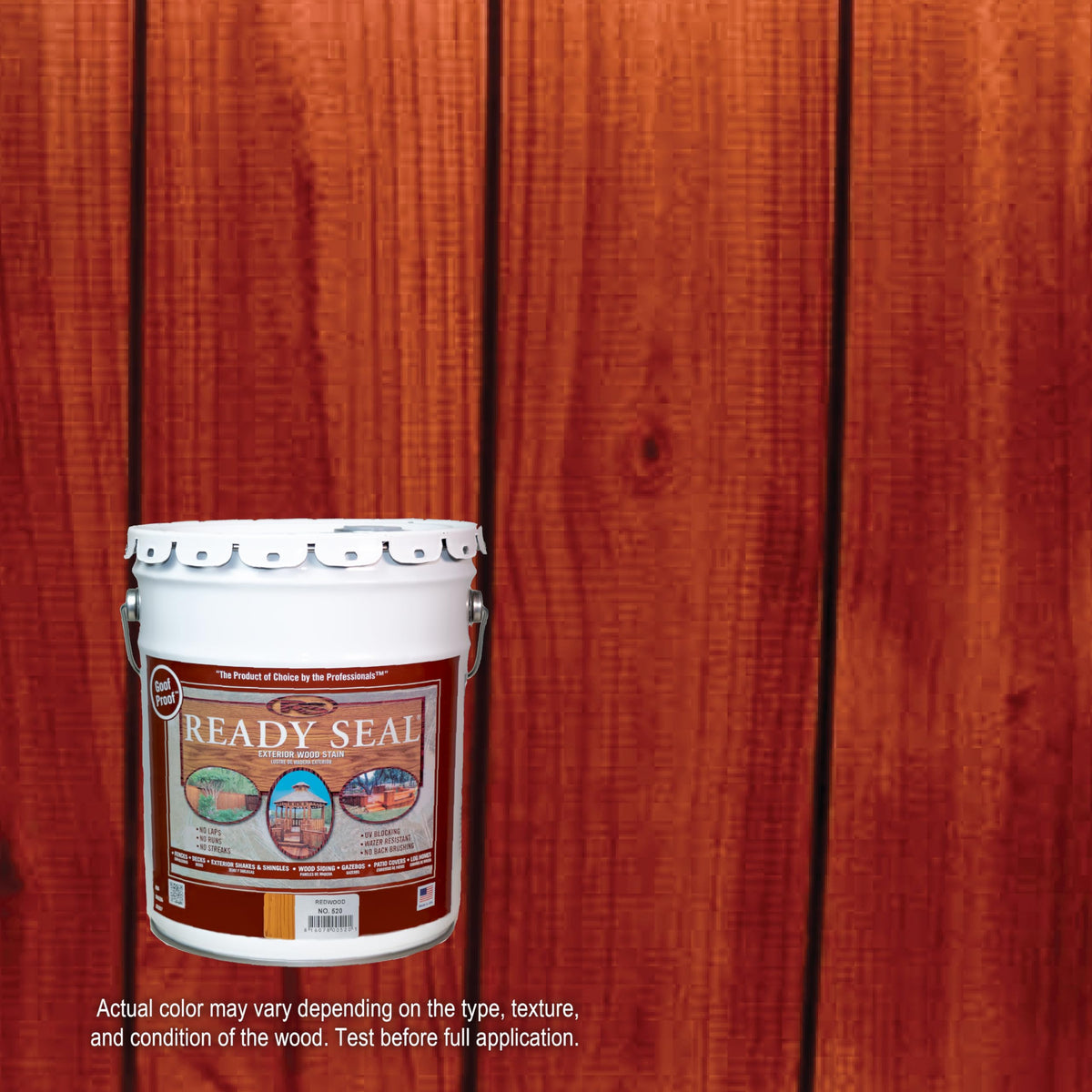Ready Seal fence finish in Redwood enhances grain while protecting against weather