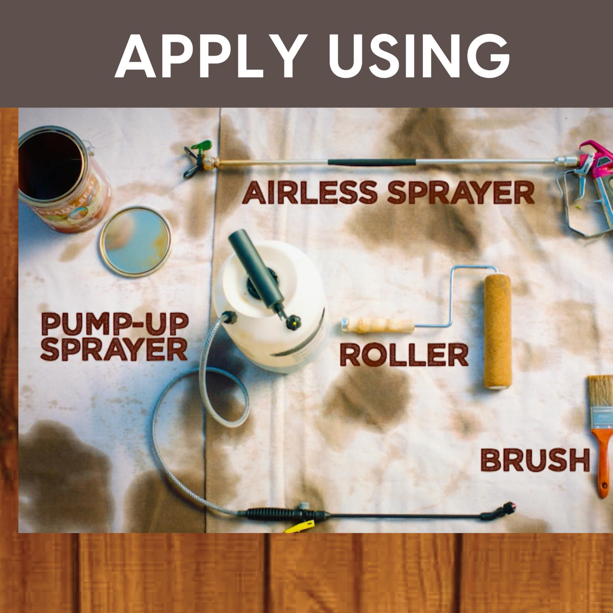 Ready Seal can be sprayed, rolled, or brushed for flexible application