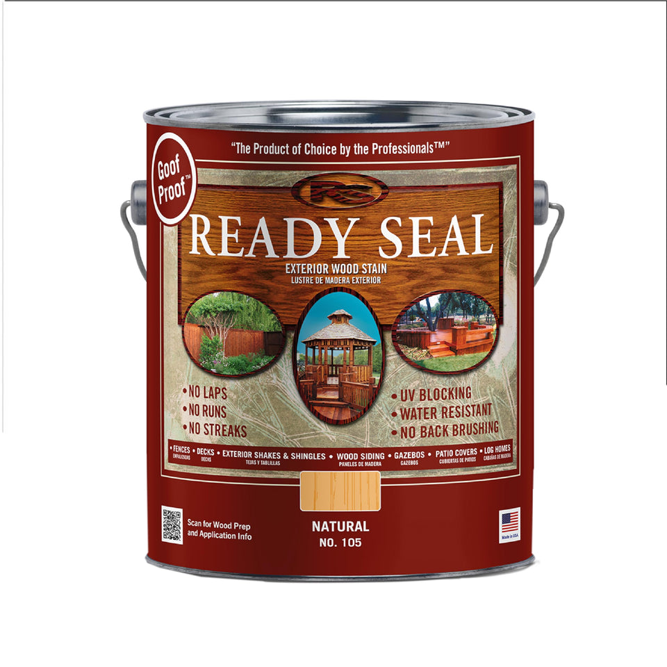 Ready Seal exterior wood stain in Natural Light Oak highlights grain while protecting wood.