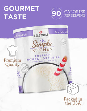 ReadyWise milk powder used with pancake mix for quick breakfasts