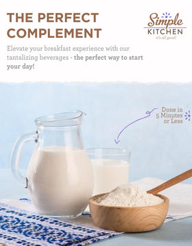 Glass of prepared milk from ReadyWise instant nonfat milk powder