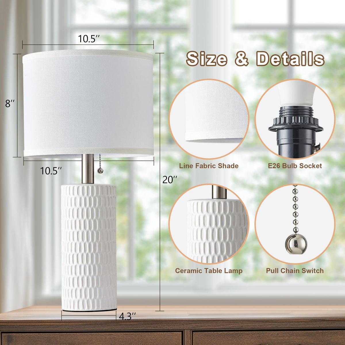 Reaketon nightstand setup with two ceramic lamps.