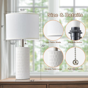 Reaketon nightstand setup with two ceramic lamps.
