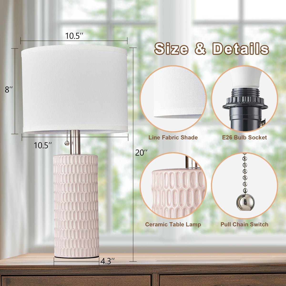 Reaketon dresser lamps pink ambient lighting for cozy evenings.