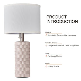 Reaketon modern pink bedroom lamps add fresh farmhouse-inspired charm.