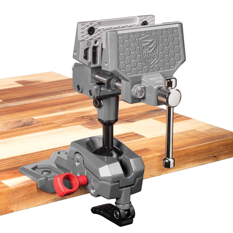 Real Avid Vise 360° swivel for flexible positioning and easy access.