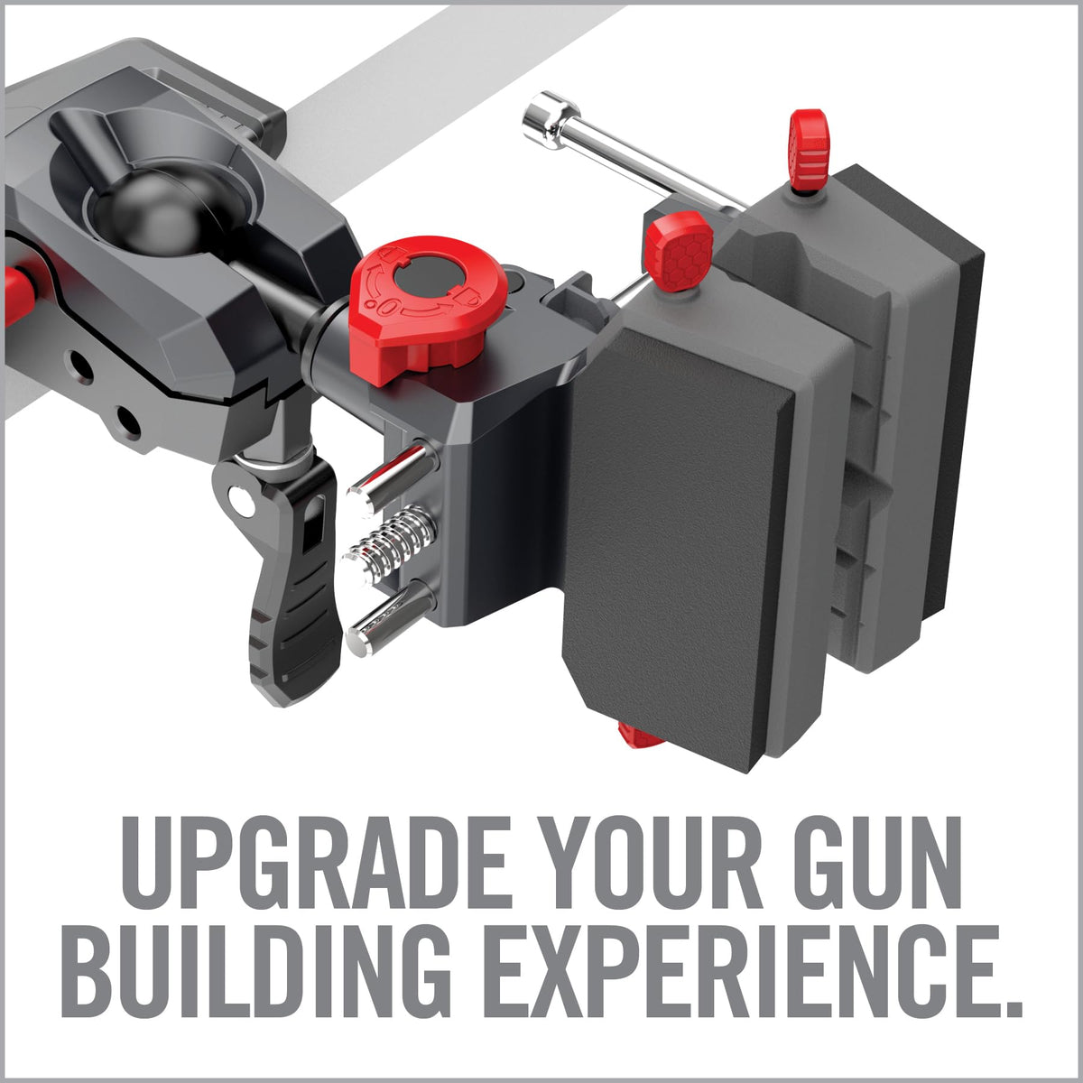 Real Avid Vise gun-fit jaw securely cradles rifles and components.