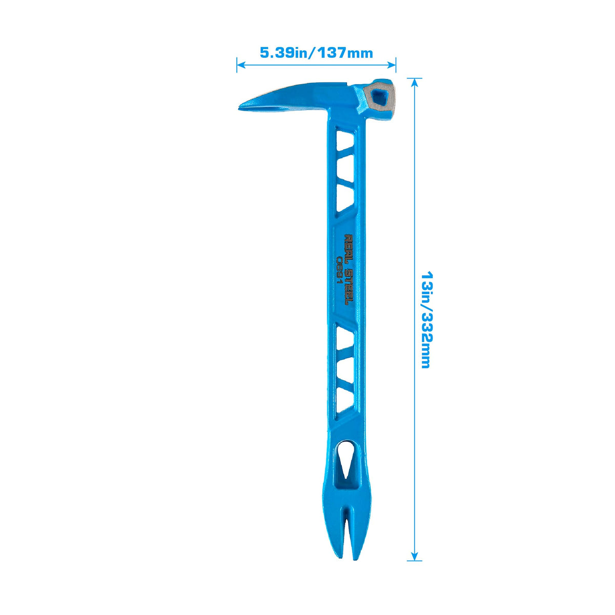Real Steel Cats Paw Pry Bar I-beam design reduces weight.