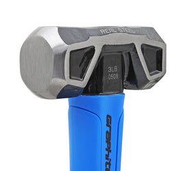 REAL STEEL Sledge Hammer 3lb graphite core enhances durability during heavy use