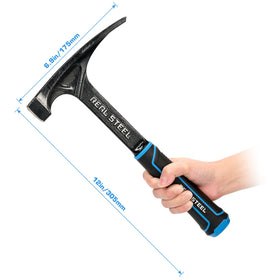 Real Steel Ultra Rock Pick Hammer blunt head for controlled breaking and chipping.