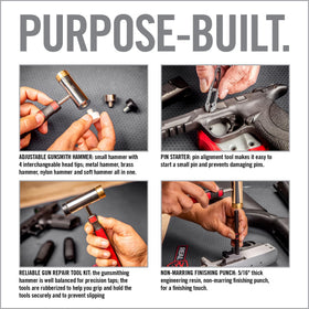 Real Avid embedded 1911 bushing wrench featured on the bench block backside