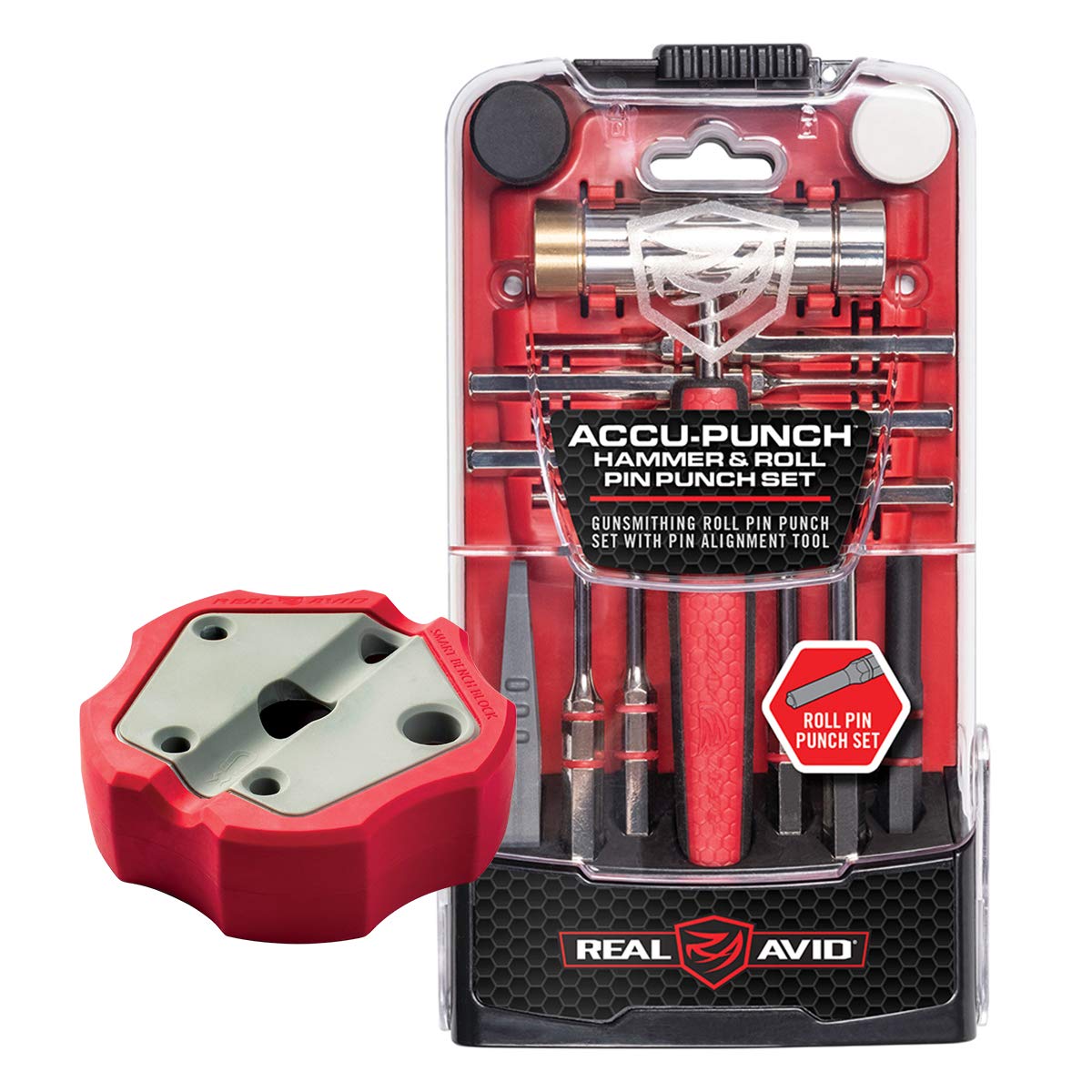Real Avid roll pin punch set case organized for quick access in gunsmithing tasks