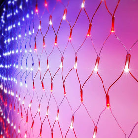 Realization clear-frame flag lights visible from both sides for festival use.