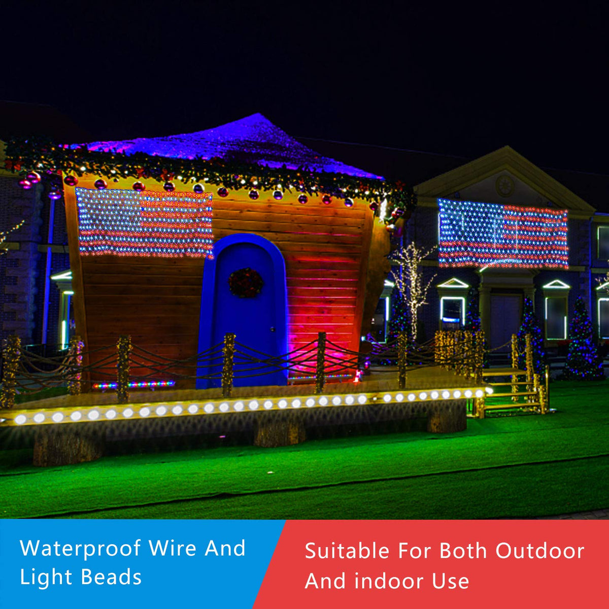 Realization solar-powered flag garden light brightens pathways with national pride