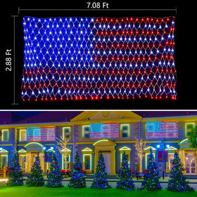 Realization yard patriotic light net creating inviting ambiance for gatherings