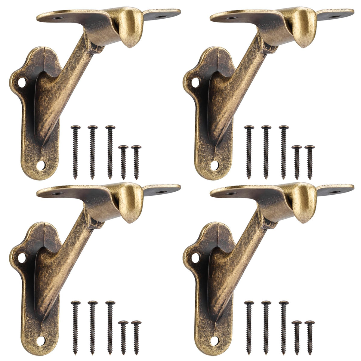RealPlus handrail bracket antique brass close-up showing durable finish for stairs