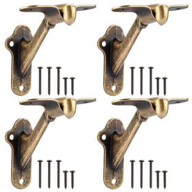RealPlus handrail bracket antique brass close-up showing durable finish for stairs