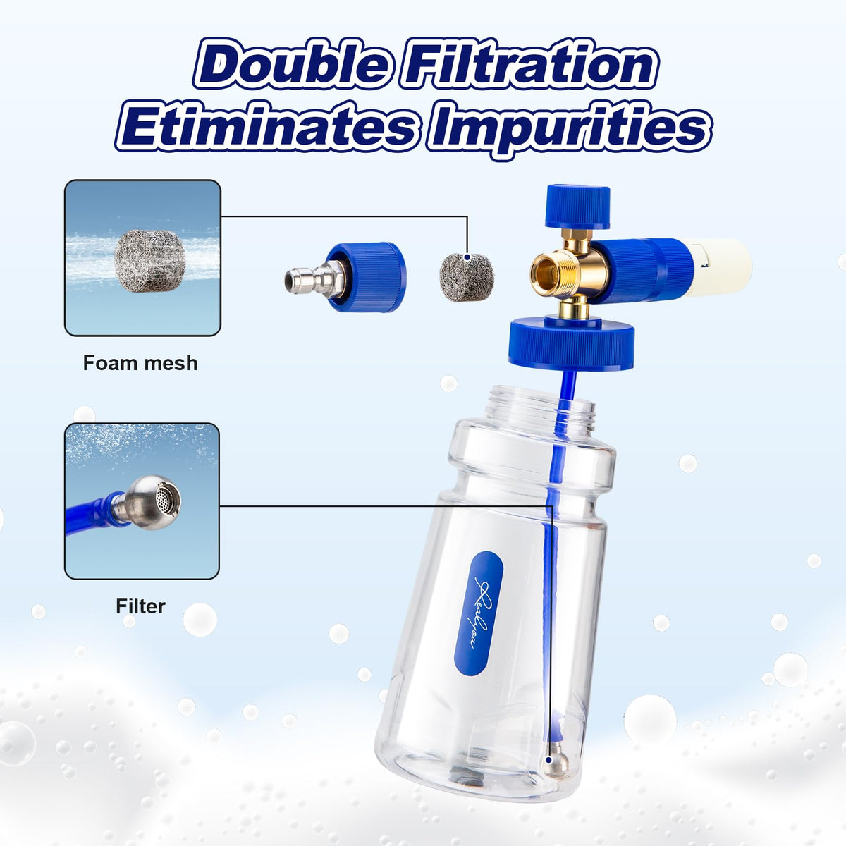REALYOU Foam Cannon bottle wide-mouth eases precise mixing and filling