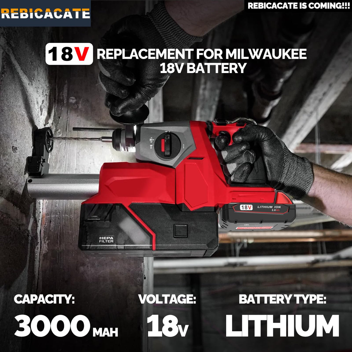 rebicacate battery installed in a Milwaukee tool for immediate use