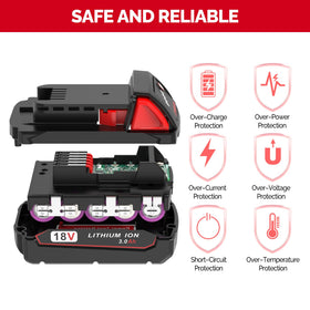 rebicacate Milwaukee M18 battery side profile highlighting form factor