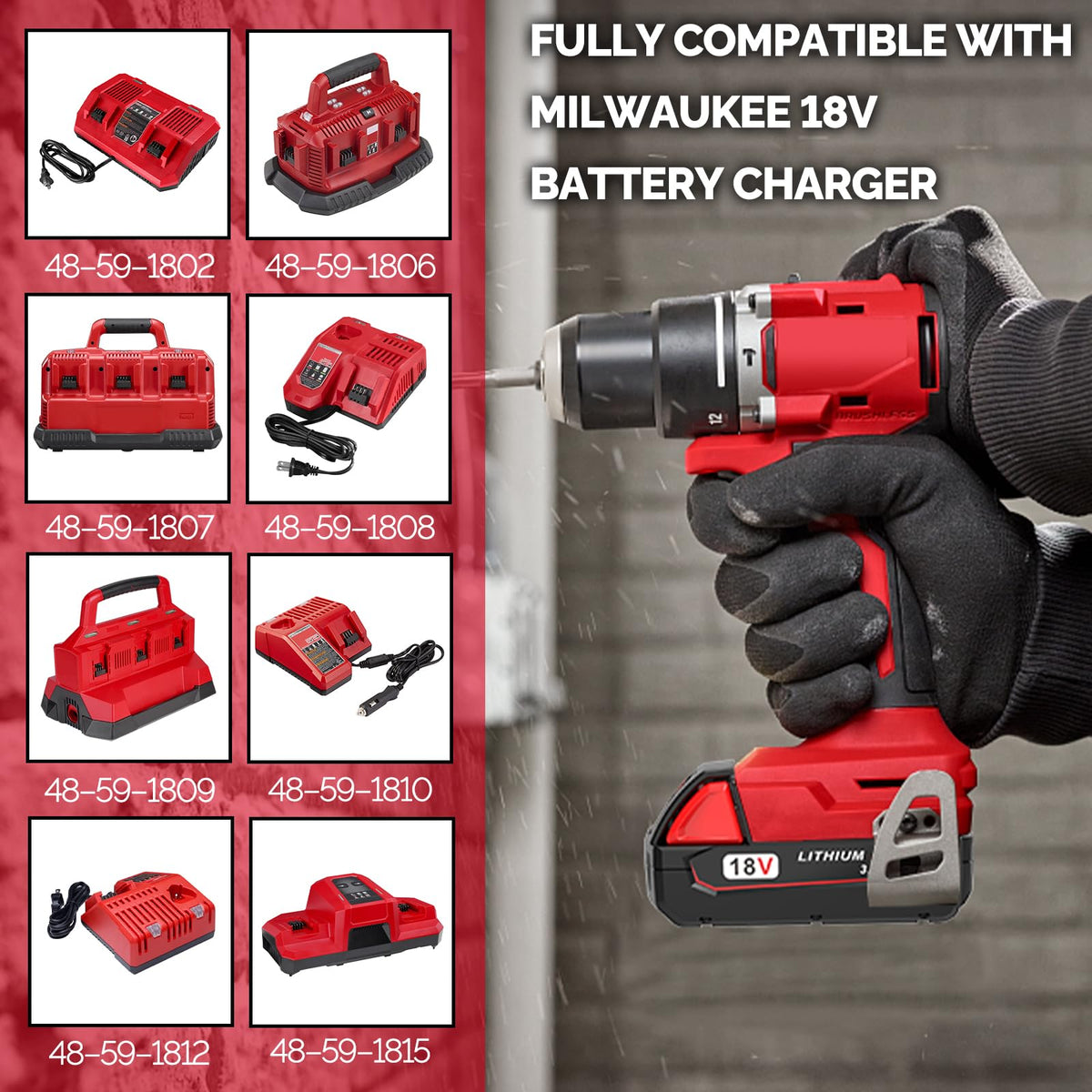 rebicacate compatibility chart for Milwaukee M18 models