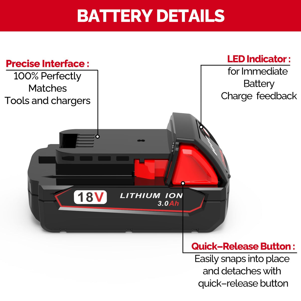 rebicacate two-pack Milwaukee M18 battery set for spare power