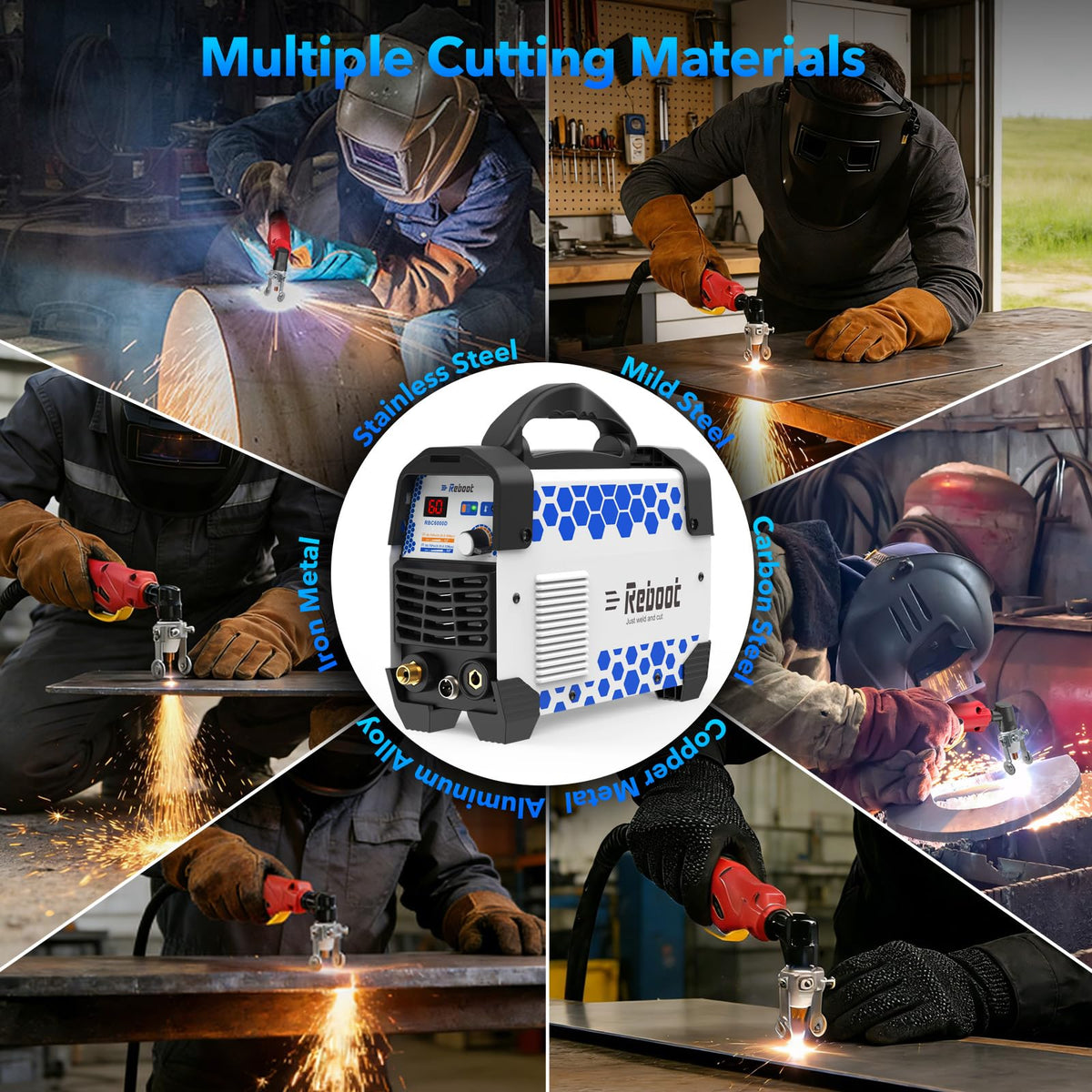 Reboot 60A plasma cutter in a compact, portable design for garage-to-job-site use.