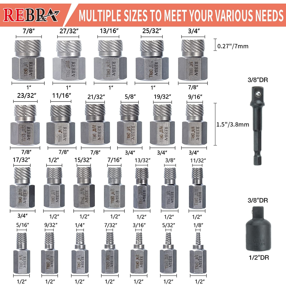 REBRA extractor showing easy use with reverse-thread grip on a bolt