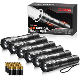 RECHOO six-pack LED flashlights kit ready for emergencies and outdoor adventures