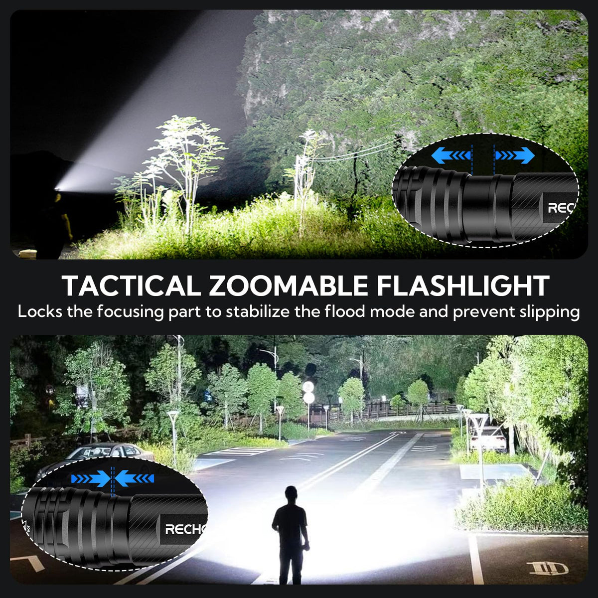RECHOO S2000 offers long battery life with low-mode up to 30 hours.