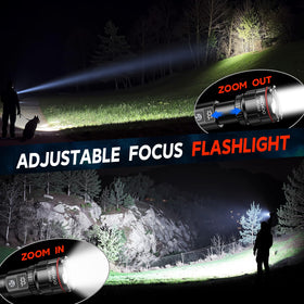 RECHOO flashlight aircraft-grade aluminum IP65 build withstands tough weather
