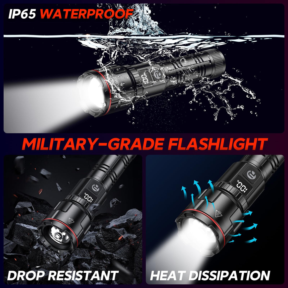 RECHOO long-range beam reaches up to 328 feet for focused visibility.
