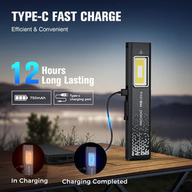 RECHOO flat EDC flashlight side light supports versatile task lighting