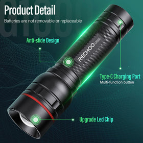 RECHOO G1000 high-lumen output brightens campsites and work areas.