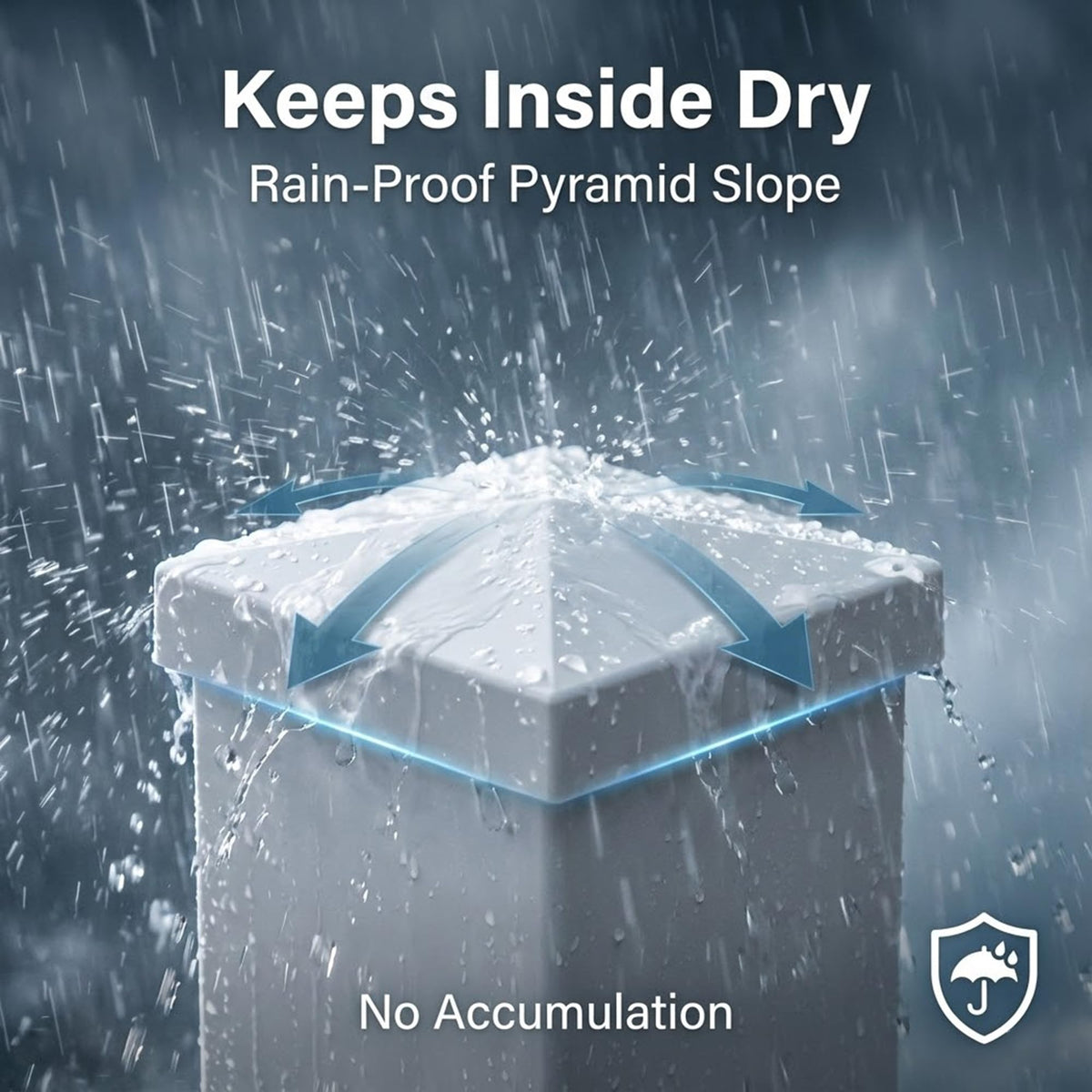 RECTOO white pyramid top adds clean curb appeal to fences and decks.