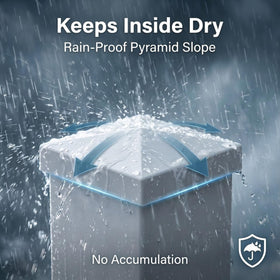 RECTOO white pyramid top adds clean curb appeal to fences and decks.