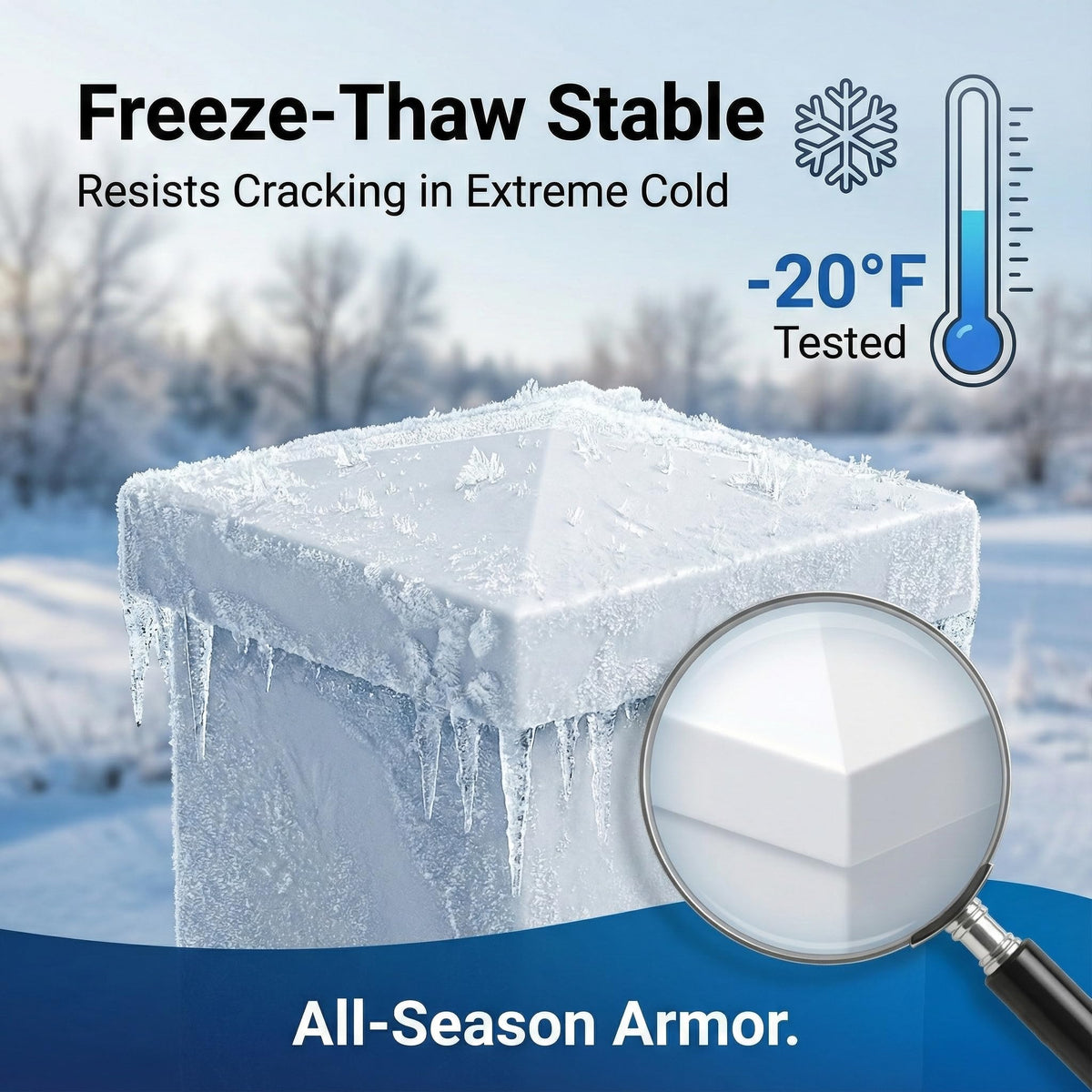 RECTOO 7/8-inch skirt provides secure fit for stable outdoor posts.