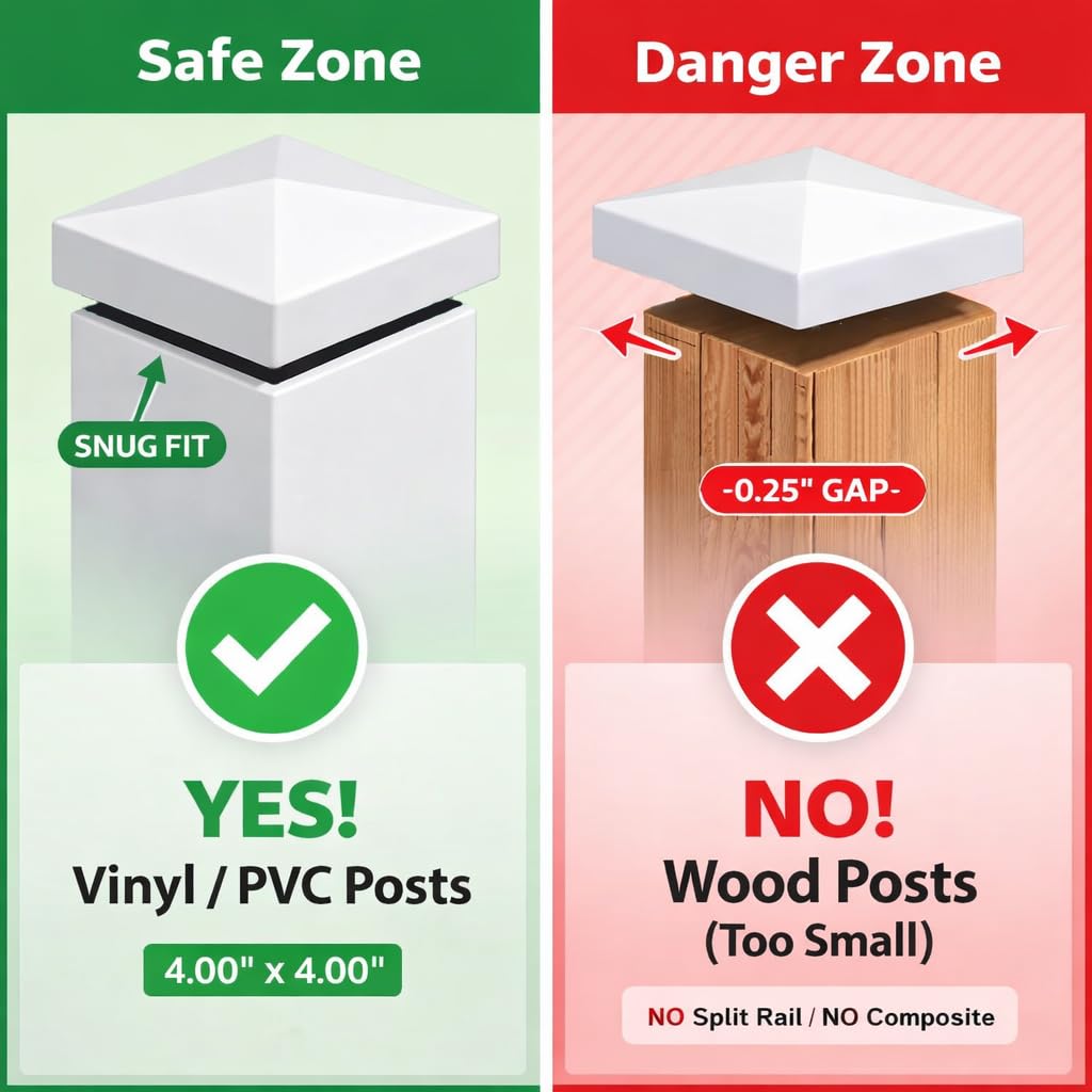 RECTOO 4x4 cap sits over a post to prevent water intrusion and debris.
