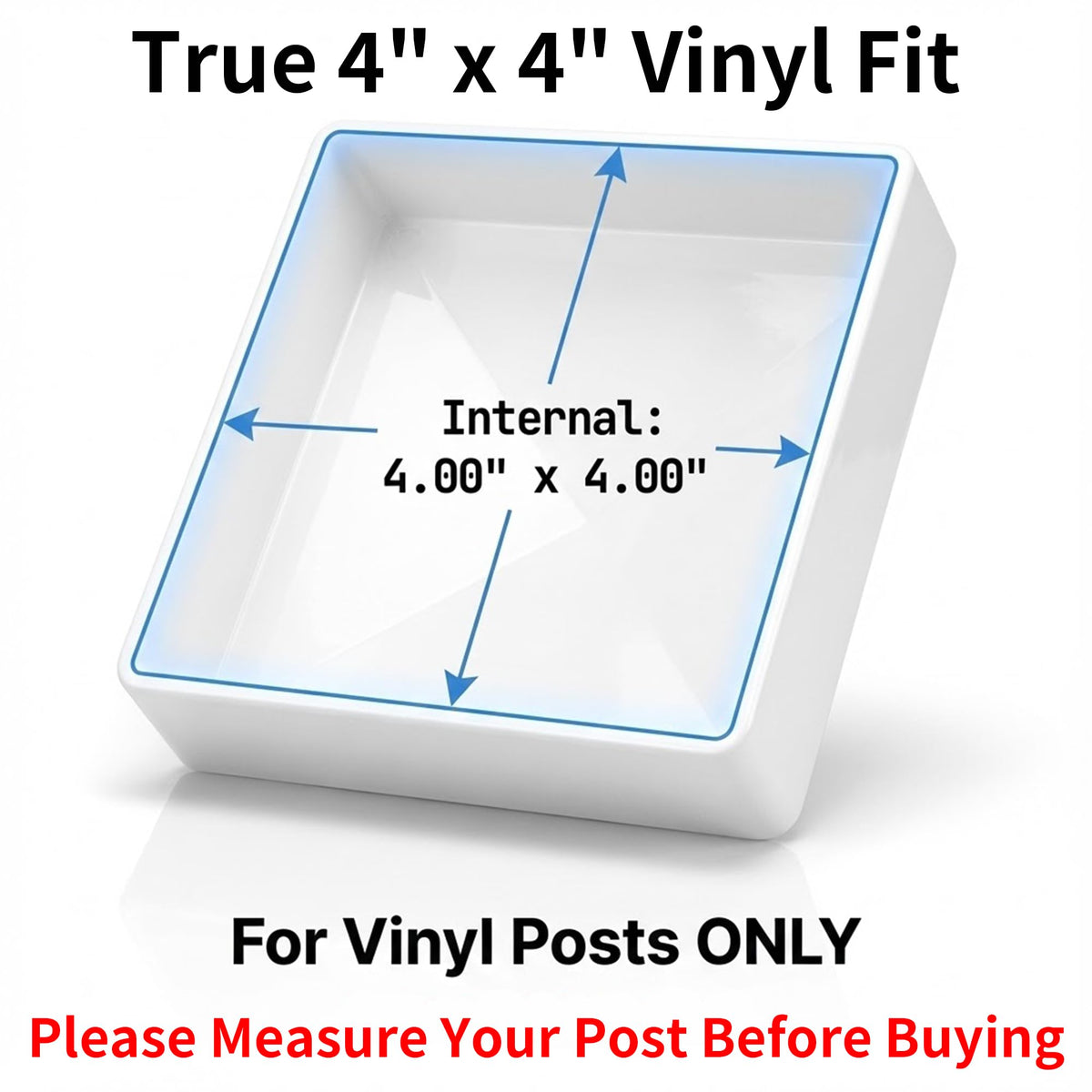 RECTOO post cap side-fit demonstrates easy slide-on installation for hollow vinyl posts.